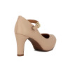 Zapato Formal Mujer Vizzano Taco Alto Beige