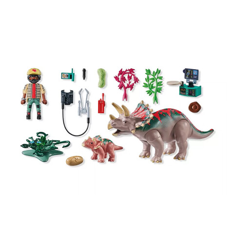 Explorador de Dinosaurios Triceratops Playmobil 29 Piezas U