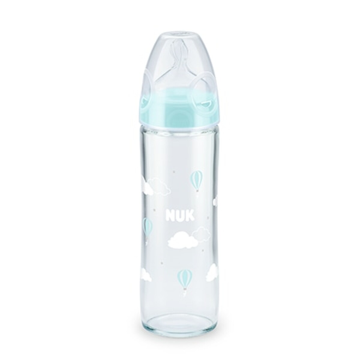 Biberón de Vidrio NUK 240 ml con Tetina de Silicona Talle 1 – Alta Resistencia y Comodidad