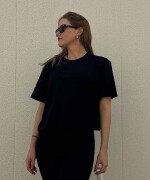 Polo Manga Corta Boxy Mujer Black