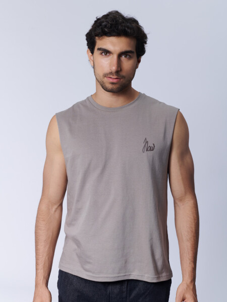 Musculosa estampada Now Marron