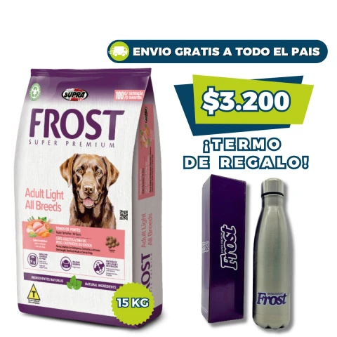 FROST PERROS LIGHT TODAS LAS RAZAS 15 KG + TERMO DE REGALO!