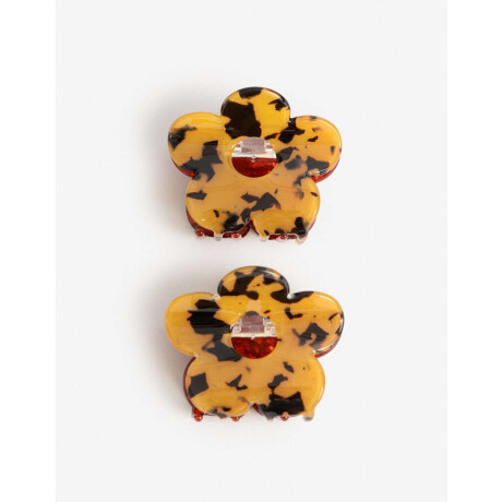 Set De Mini Broches Acrílico Flores Combinacion Bicolor