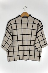 SWEARTER VISCOSA DUST CRUDO/NEGRO