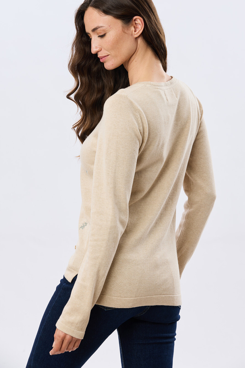 BUZO TEJIDO BORDADO Beige