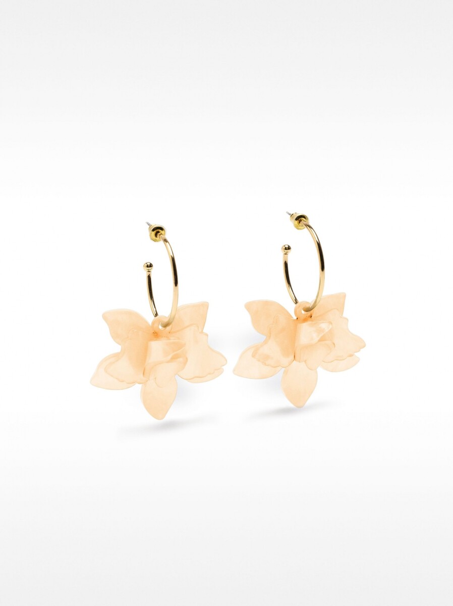 Aros Abiertos Con Maxi Flor - rosa 