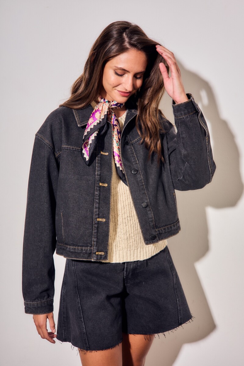 Campera Denim Jean Gris