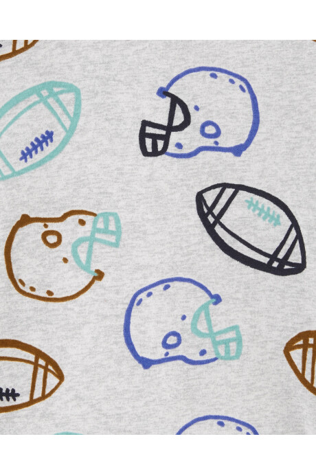 Pijama cuatro piezas de algodón, dos remeras y dos pantalones Sin color