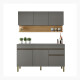 Juego Cocina Modular Mobiliario Madera Mdp Line Color Gris
