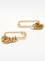 Pendientes Alargados Con Medallas dorado