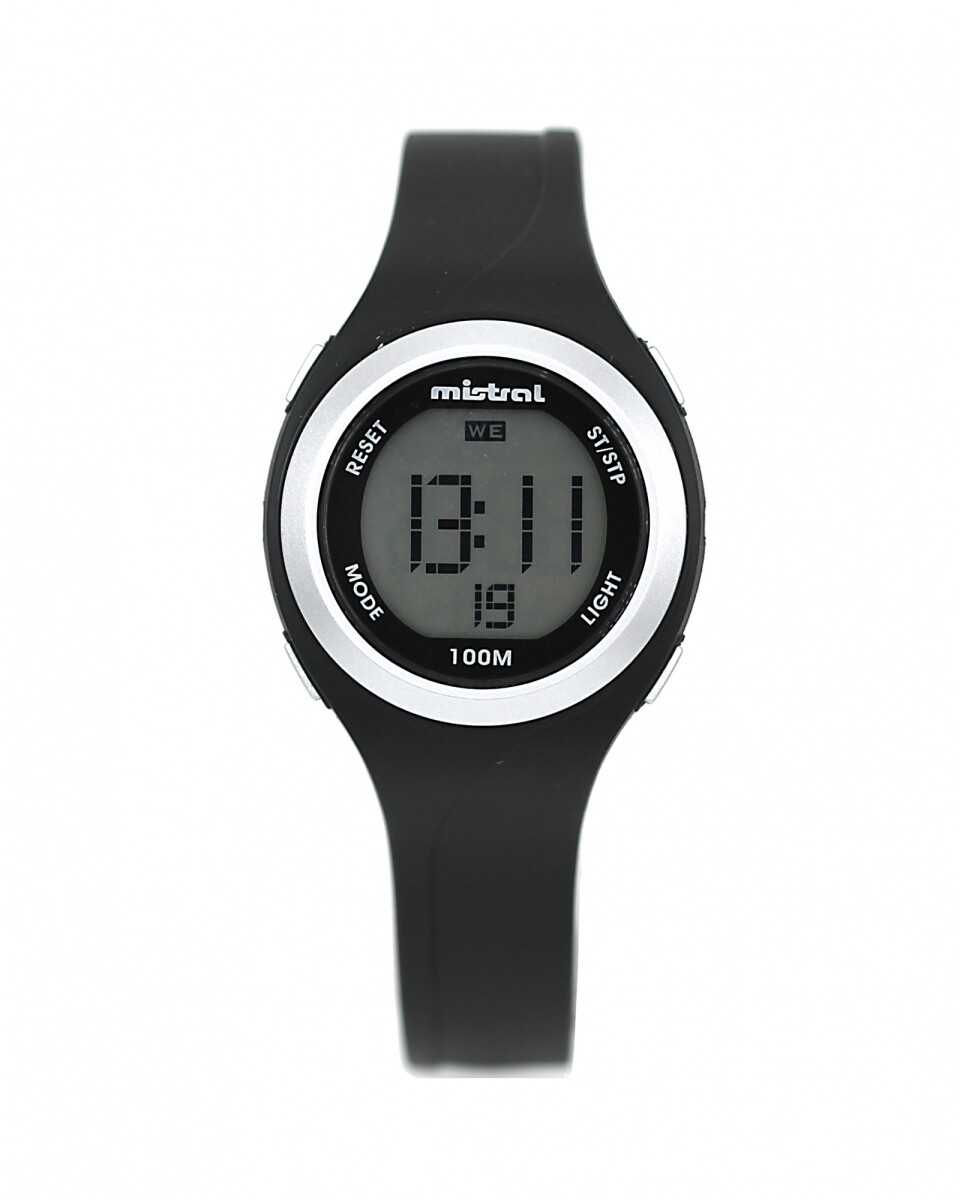 Reloj Mistral Deportivo Silicona Negro. "Producto sin caja" 