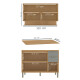JUEGO DE COCINA 2 MODULOS Y MESADA MDF LINEA COLORS FREIJO Y VERDE
