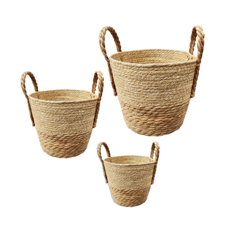 Set x3 macetas - canastos de fibra Set x3 macetas - canastos de fibra
