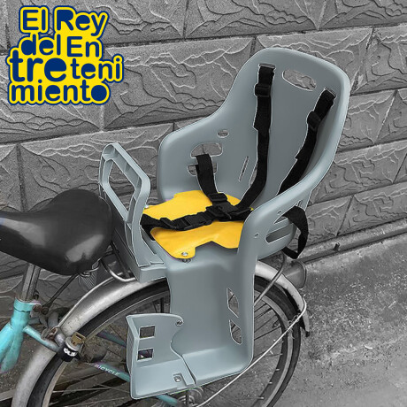 Silla Asiento Trasero P/ Bicicleta Bebe Niño Cinturón Gris