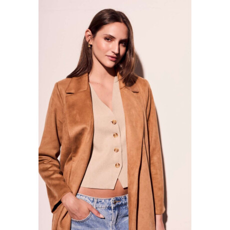Trench Gamuza Cuero Vegano Beige