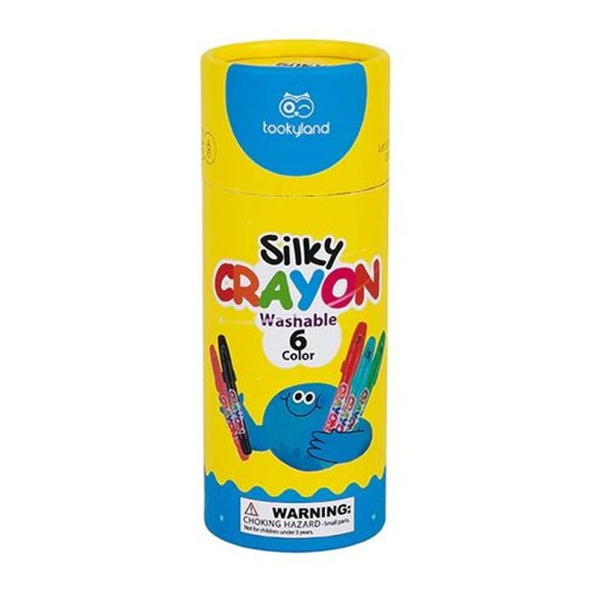 Set 6 Crayones Crayolas Lavables y Textura Sedosa con Tapa - Multicolor 