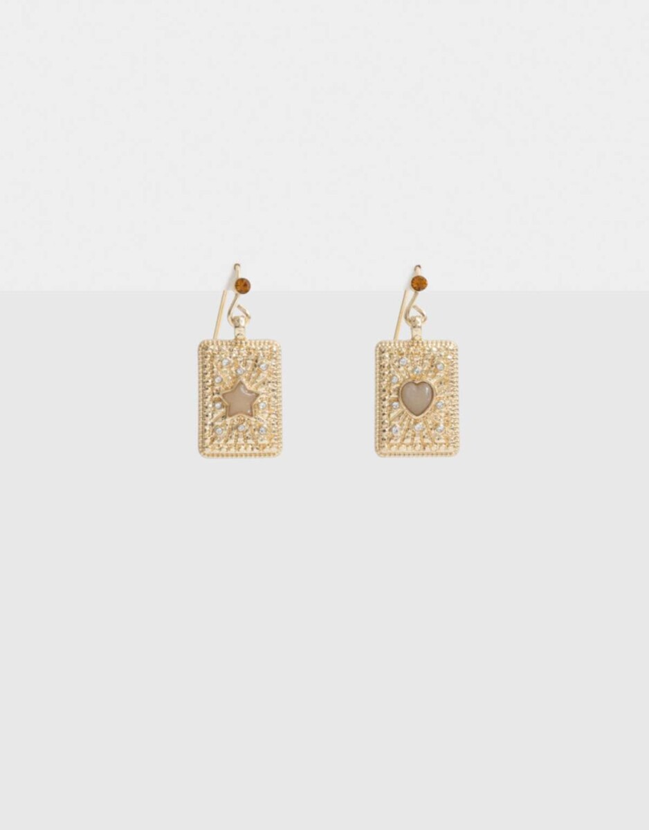 Aros Colgantes Con Dije Naipe - Dorado 