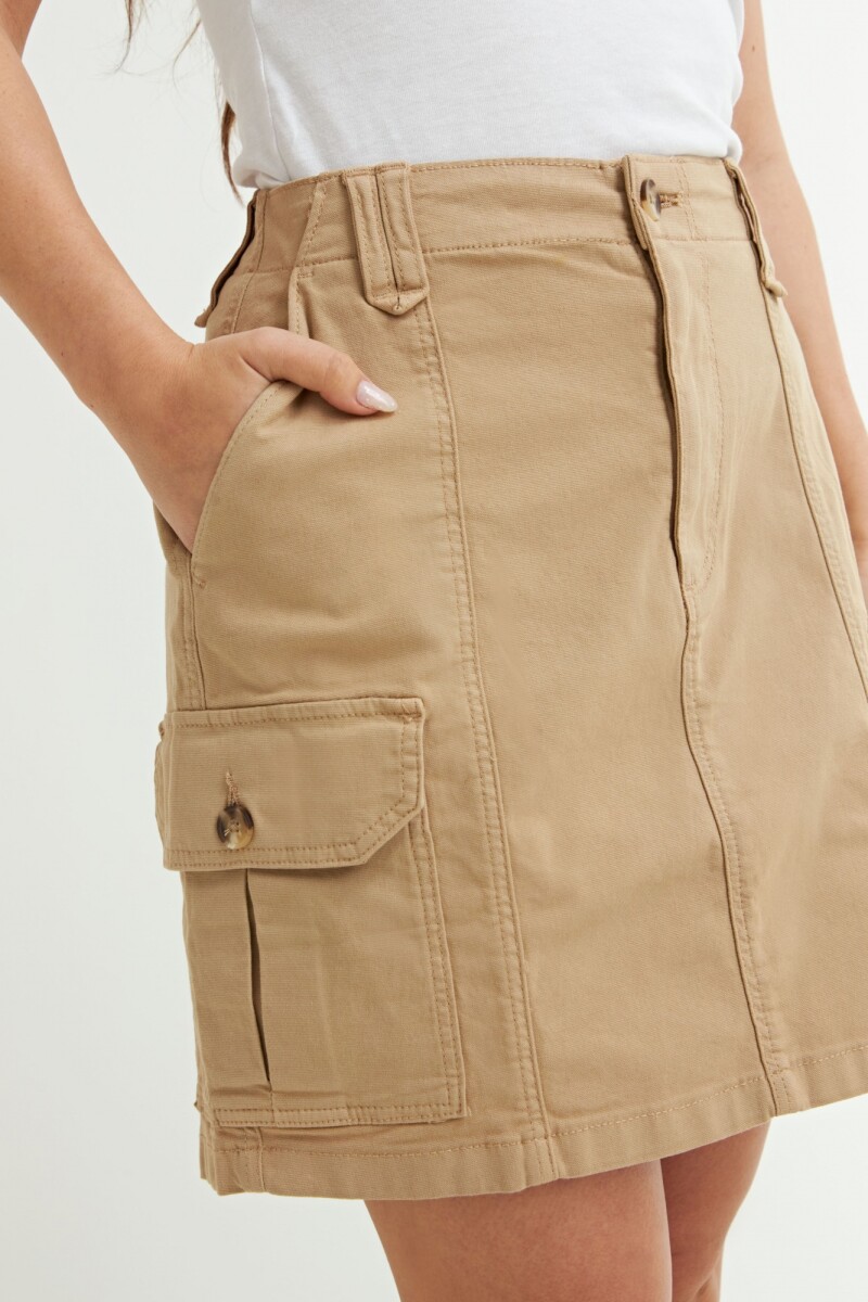 Falda mini cargo BEIGE