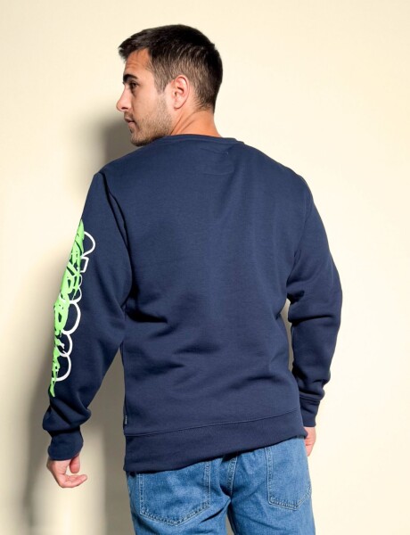 Buzo cuello a la base estampado Rami Azul