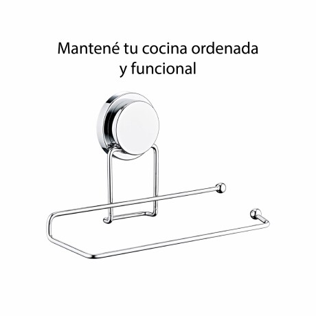 Soporte Para Rollo Cocina Sin Perforar Plateado