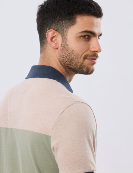 REMERA POLO RAYADA PIQUÉ Verde