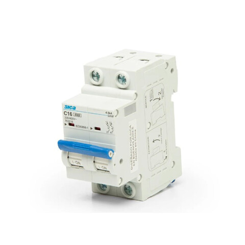 Llave térmica din Sicalimit 2P 16A 4,5kA SK2216N