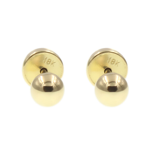 Caravanas abridores de bebe bolita grande en oro amarillo 18k Caravanas abridores de bebe bolita grande en oro amarillo 18k