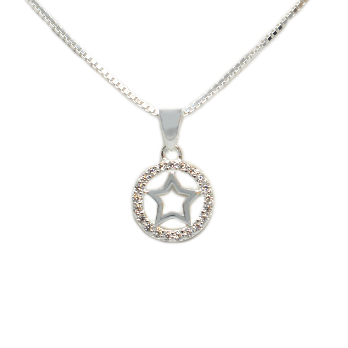 Cadena y Colgante en Plata 925 con Zirconias 