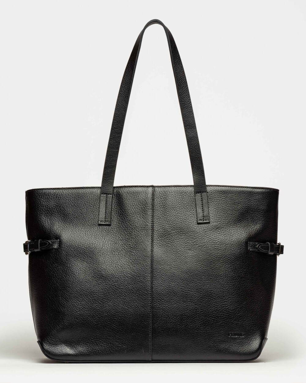 Bolso Sophie en cuero curtido natural Negro