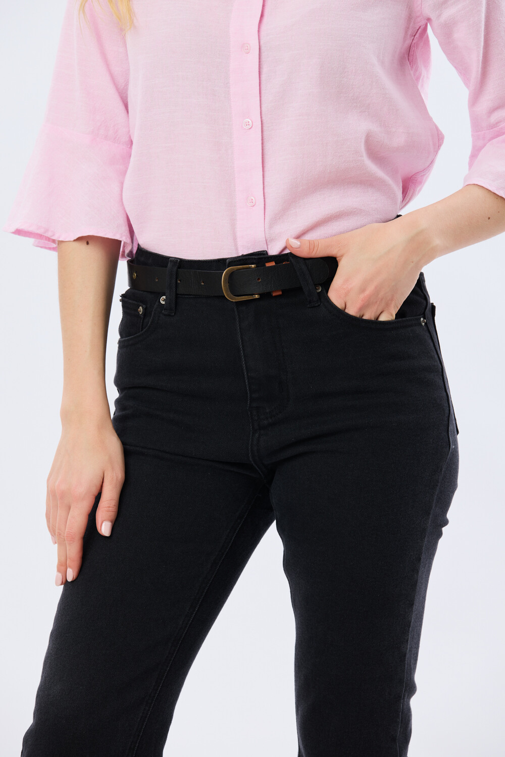 PANTALÓN DE JEAN RECTO Negro
