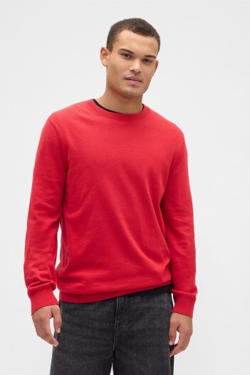 Buzo Algodón Cuello Redondo Hombre Modern Red