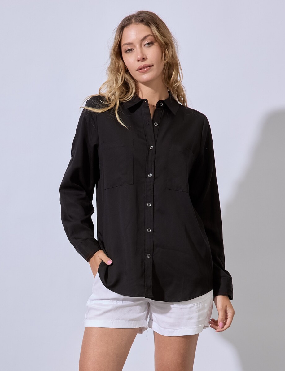 Camisa Bolsillos - Negro 