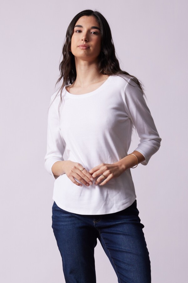Remera Algodon Basica BLANCO