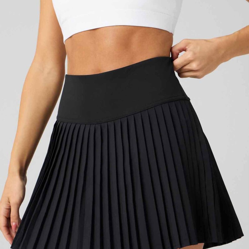 Falda Con Malla Hot Shot Pleated Skirt Classic Mini Mujer Black