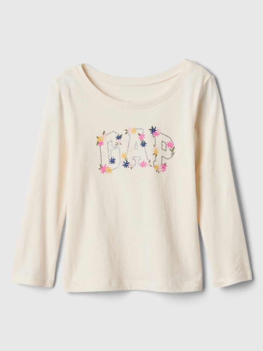 Remera Gráfico Toddler Niña - Ivory Frost 