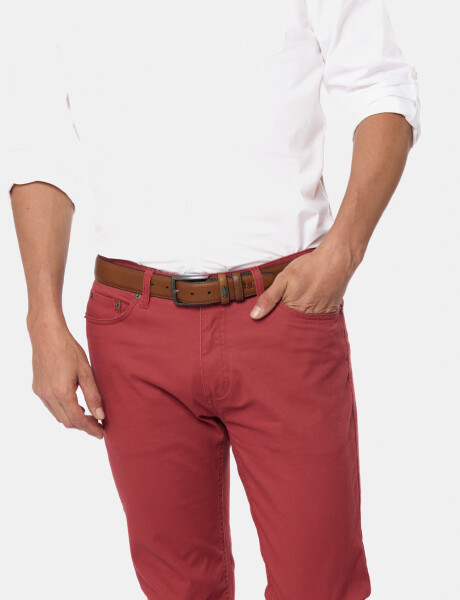 PANTALÓN 5 BOLSILLOS CON SPANDEX Bordeau