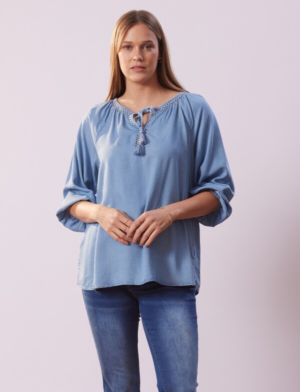 Blusa Tencel Cordel JEAN CLARO