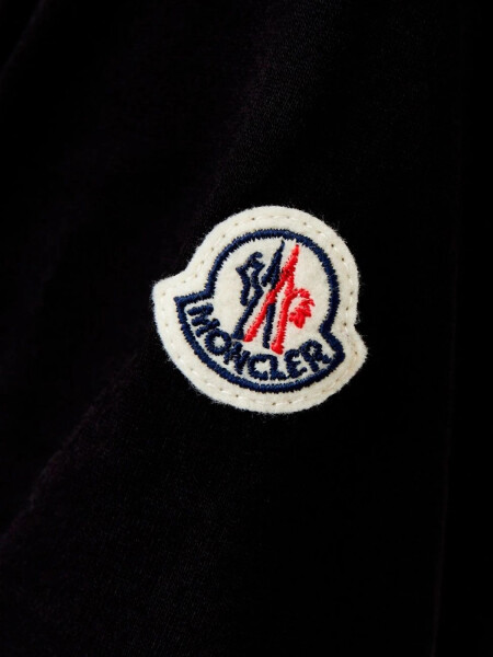 Moncler -Vestido de algodón con cintura ajustable Negro