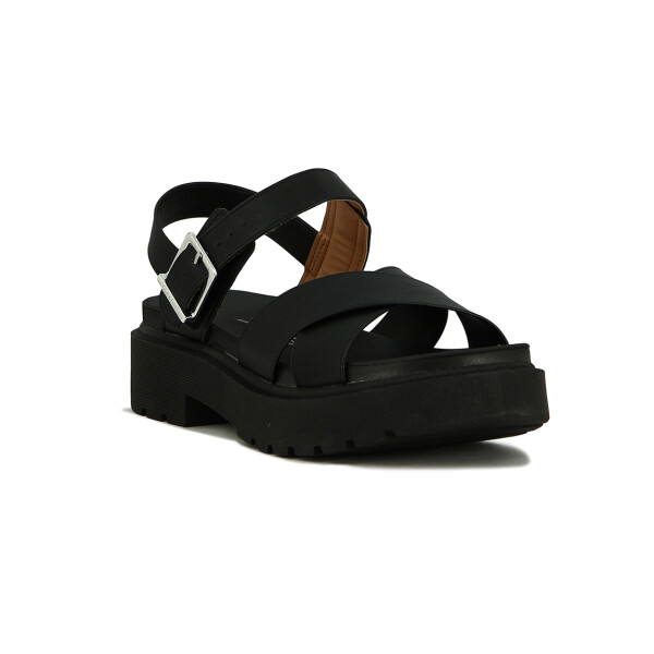 Sandalias Mujer Vizzano Tiras Cruzadas Y Hebilla Negro