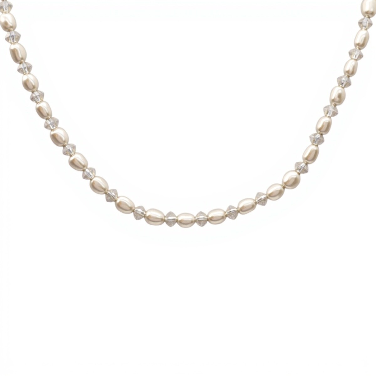 Cadena colgante de perlas y cristal -Plata 925-Perlas de río y cristal Swarovski-CD3439 - conperla 