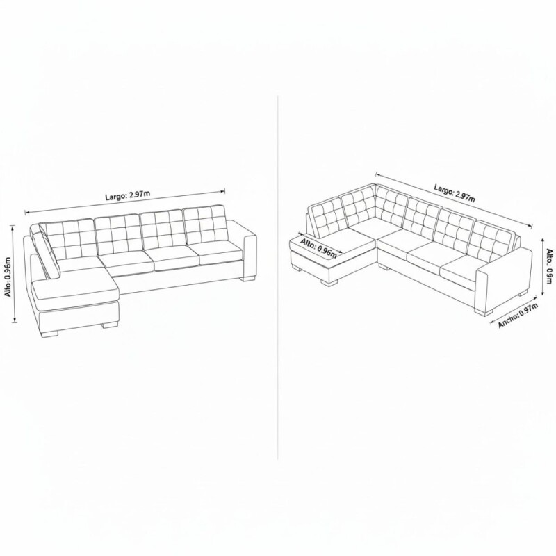 ESQUINERO OSLO 3PZAS - CRUDO 305530 (CD) Unica