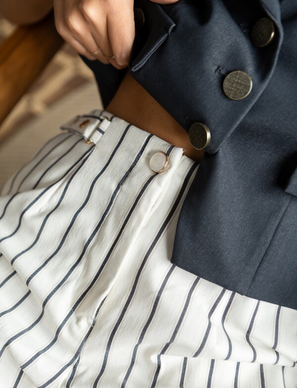 Pantalon Slim Ankle BLANCO/AZUL