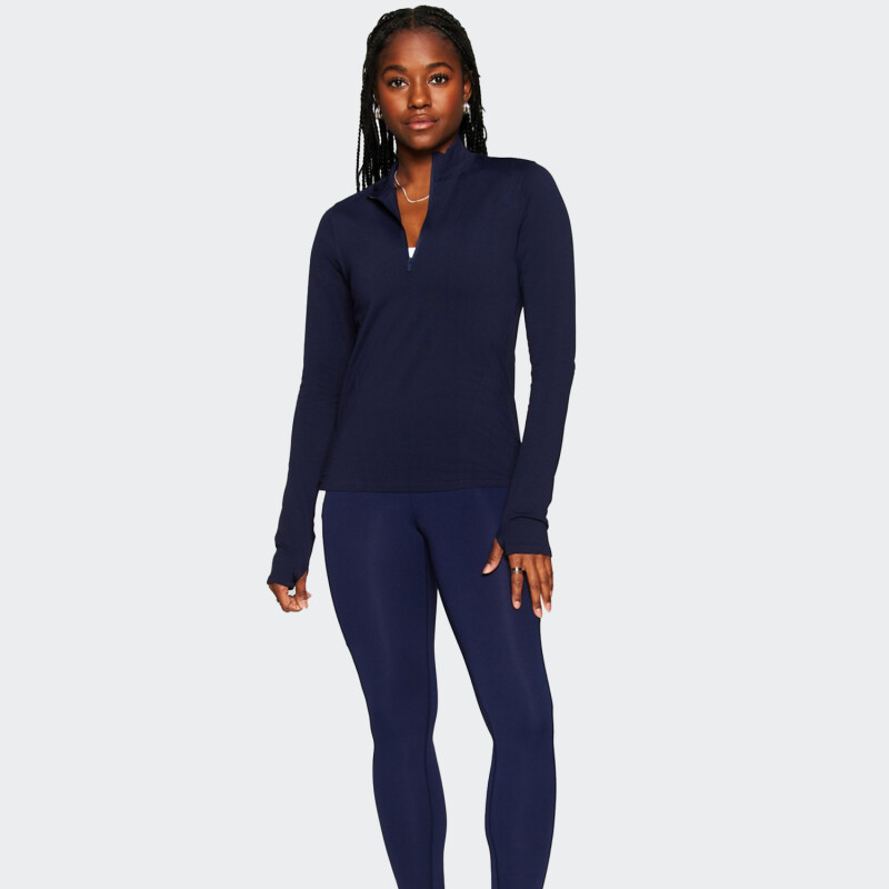 Remera Fabletics Manga Larga Feather Tech Azul