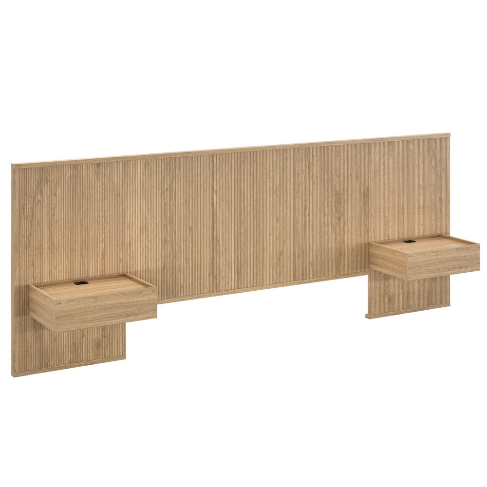 Respaldo King continuo con mesa de luz Hanover