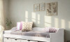 Cama Madera Maciza Con Cajones - 1 plaza - Linea floro Blanco