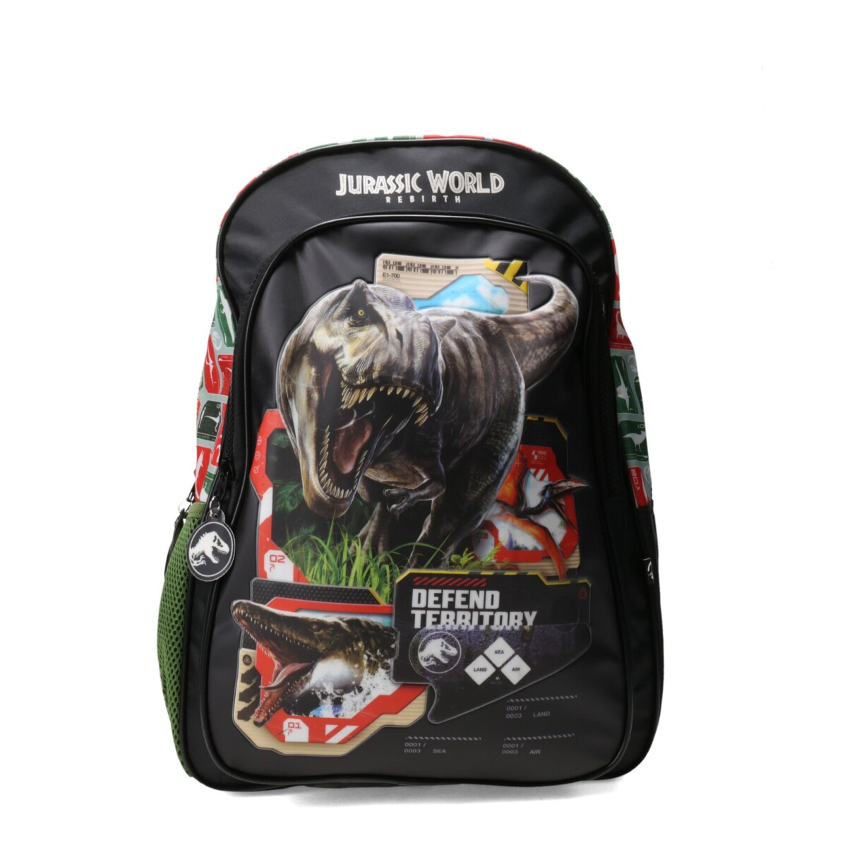 Mochila Jurassic World Defend Territory - Negro - Verde 