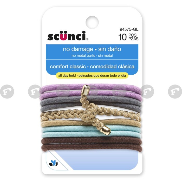 SCUNCI GOMAS DE PELO TONOS CALID 10PZAS única
