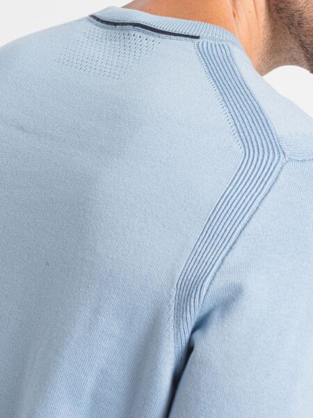 BOSS -Buzo de punto con cuello a la base, regular fit , EVER-X Celeste