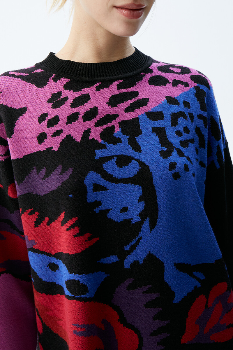 Sweater Leopardo Negro