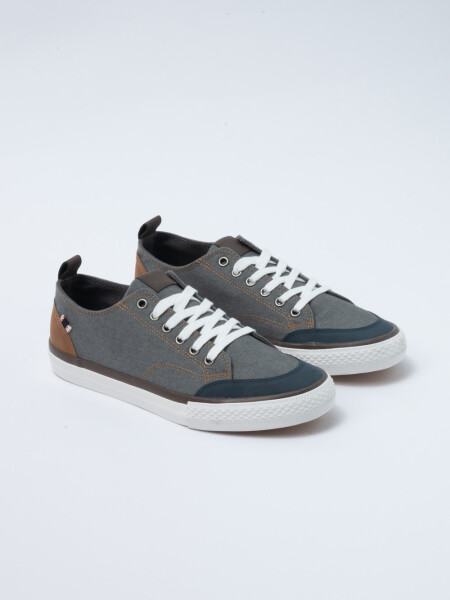 Zapatilla acordonado casual Gris